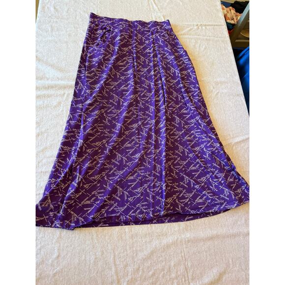 Svaha Purple Pockets Sentence Diagramming Maxi Skirt Women's L - Picture 1 of 6